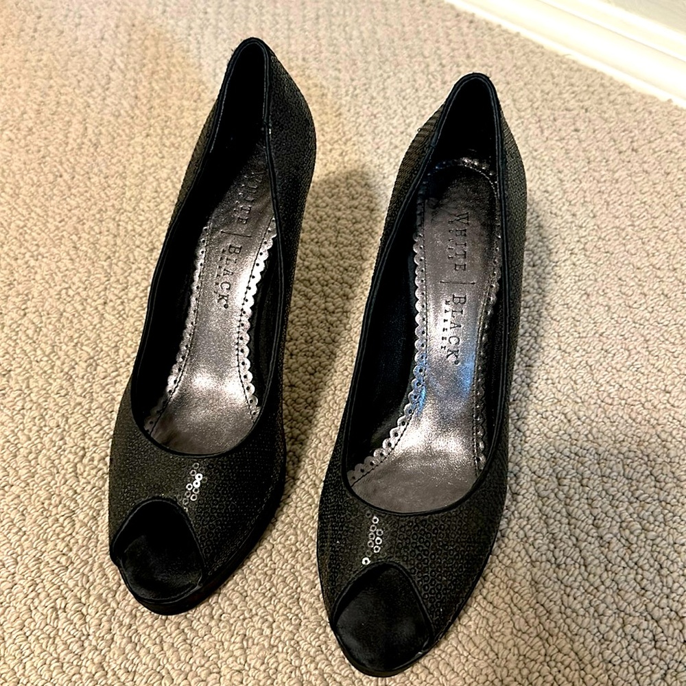 White House Black Market | Sequin and Satin Heels